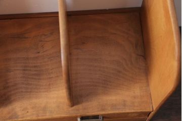 レトロ家具　昭和レトロ　引き出し2杯付き!小振りでレトロな本立て(2)