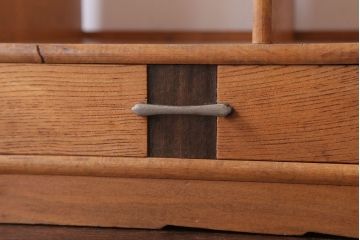 レトロ家具　昭和レトロ　引き出し2杯付き!小振りでレトロな本立て(2)