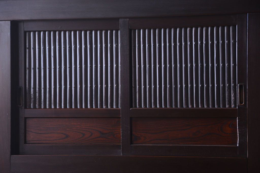 アンティーク家具　古民具・骨董　昇り引き出し付き!六尺水屋箪笥(近江水屋箪笥、食器棚)