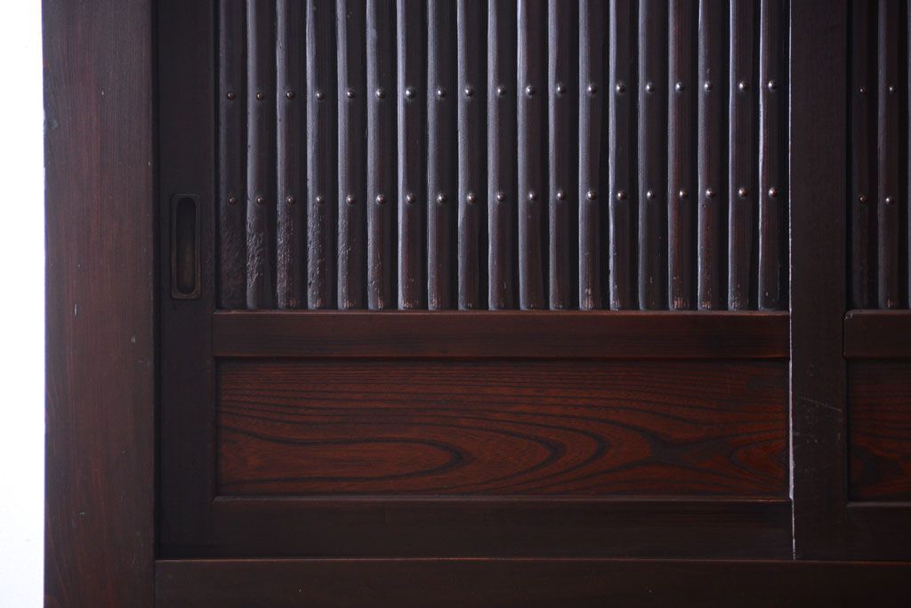 アンティーク家具　古民具・骨董　昇り引き出し付き!六尺水屋箪笥(近江水屋箪笥、食器棚)