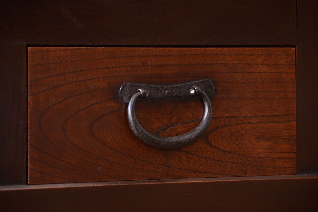 アンティーク家具　古民具・骨董　昇り引き出し付き!六尺水屋箪笥(近江水屋箪笥、食器棚)