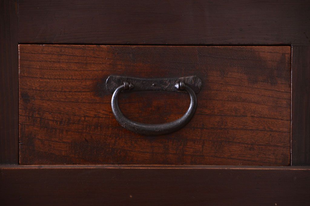 アンティーク家具　古民具・骨董　昇り引き出し付き!六尺水屋箪笥(近江水屋箪笥、食器棚)