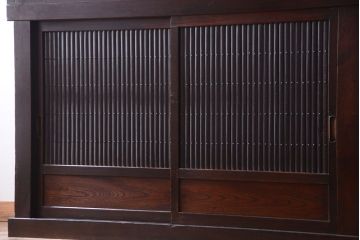 アンティーク家具　古民具・骨董　昇り引き出し付き!六尺水屋箪笥(近江水屋箪笥、食器棚)