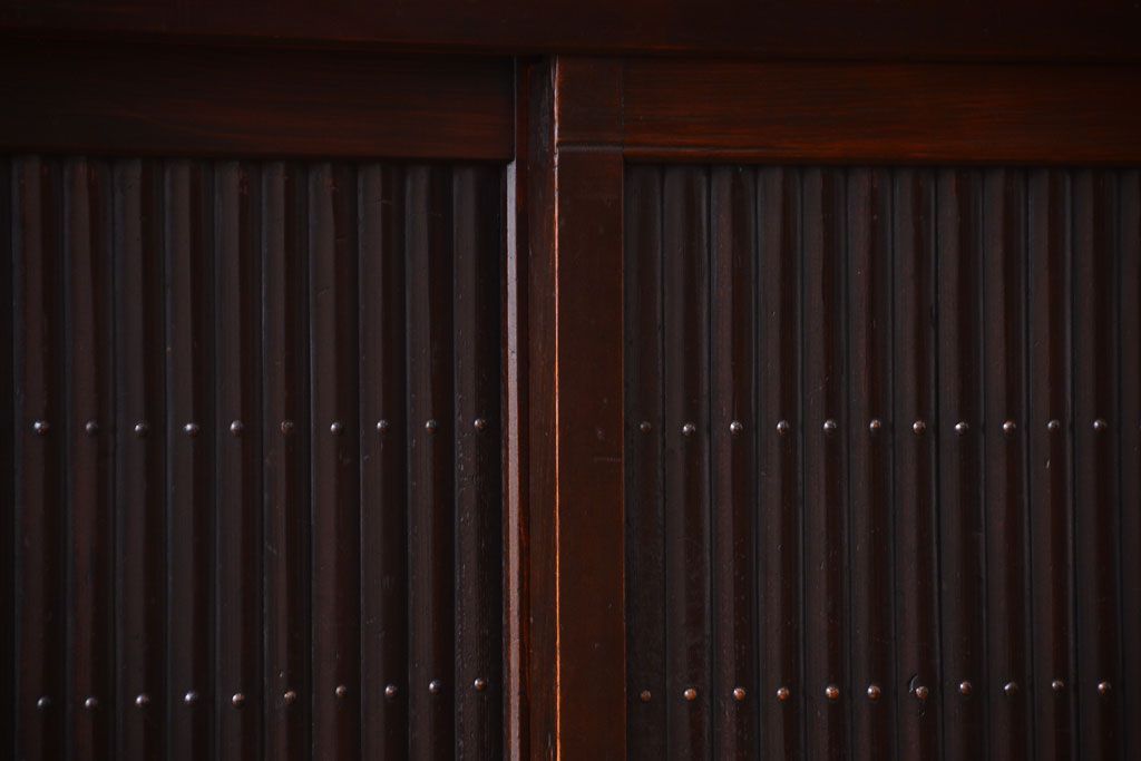 アンティーク家具　古民具・骨董　昇り引き出し付き!六尺水屋箪笥(近江水屋箪笥、食器棚)