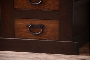 アンティーク家具　古民具・骨董　昇り引き出し付き!六尺水屋箪笥(近江水屋箪笥、食器棚)