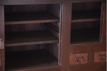 アンティーク家具　古民具・骨董　昇り引き出し付き!六尺水屋箪笥(近江水屋箪笥、食器棚)