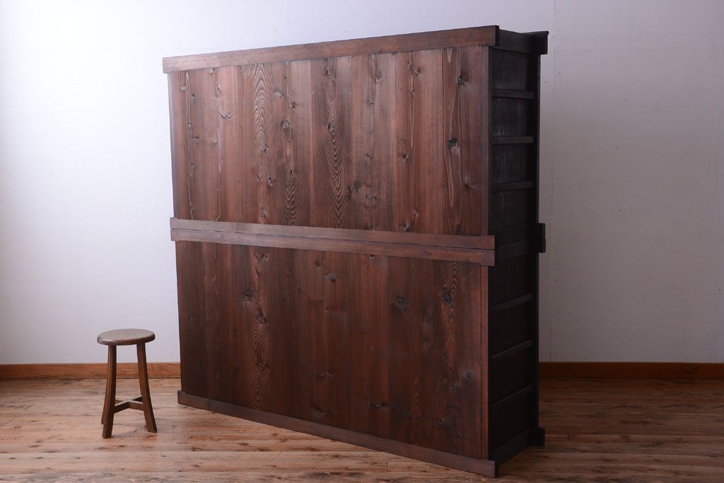 アンティーク家具　古民具・骨董　昇り引き出し付き!六尺水屋箪笥(近江水屋箪笥、食器棚)