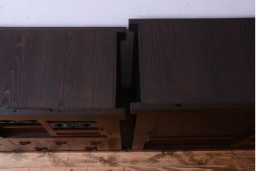 アンティーク家具　古民具・骨董　昇り引き出し付き!六尺水屋箪笥(近江水屋箪笥、食器棚)