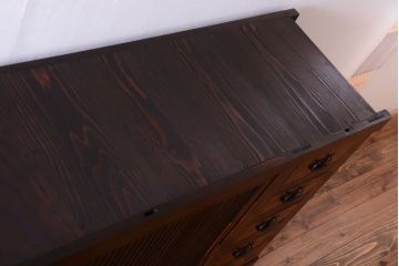 アンティーク家具　古民具・骨董　昇り引き出し付き!六尺水屋箪笥(近江水屋箪笥、食器棚)