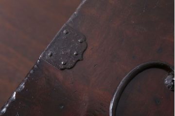 アンティーク雑貨　古民具・骨董　総欅!玉杢材製のアンティーク上手物硯箱