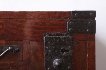 アンティーク雑貨　古民具・骨董　総欅!玉杢材製のアンティーク上手物硯箱