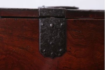 アンティーク雑貨　古民具・骨董　総欅!玉杢材製のアンティーク上手物硯箱