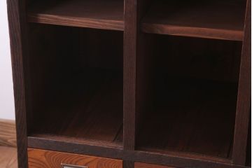 アンティーク家具　和製アンティーク　5杯引き出し付き!マス目収納棚