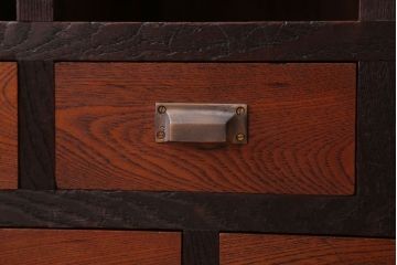 アンティーク家具　和製アンティーク　5杯引き出し付き!マス目収納棚