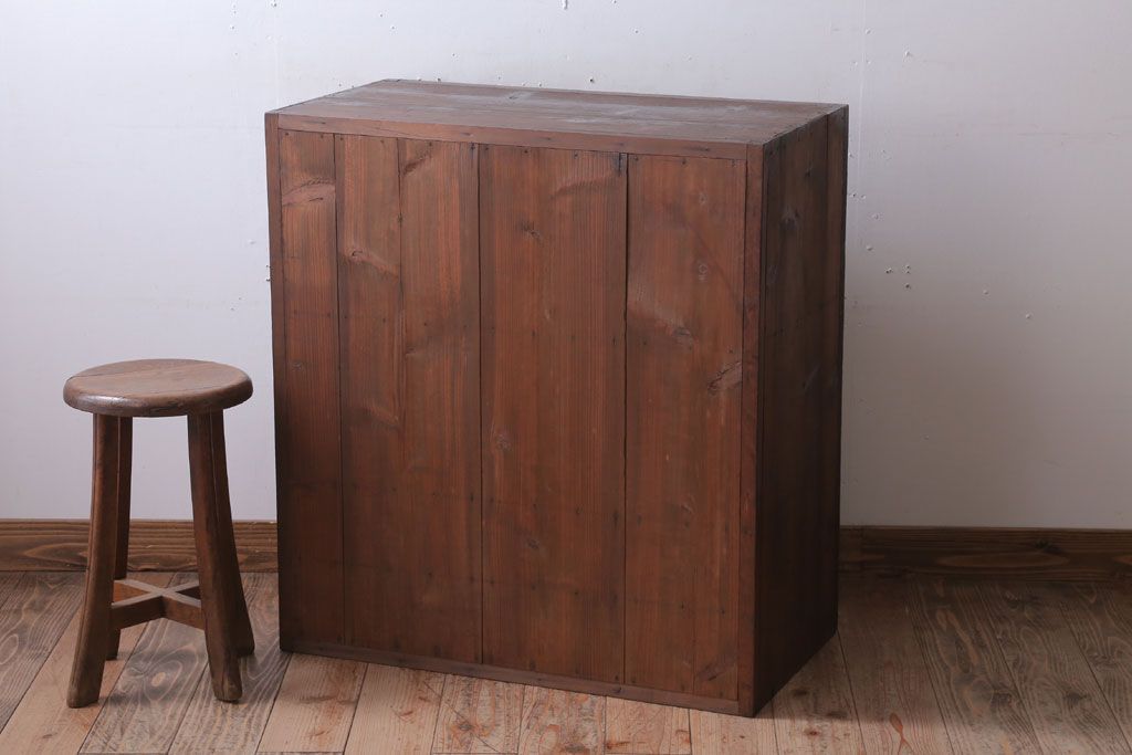 アンティーク家具　和製アンティーク　5杯引き出し付き!マス目収納棚