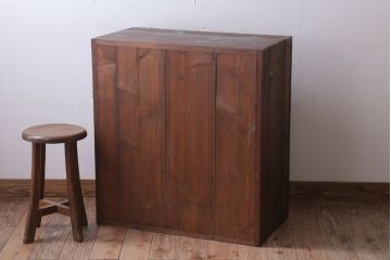 アンティーク家具　和製アンティーク　5杯引き出し付き!マス目収納棚