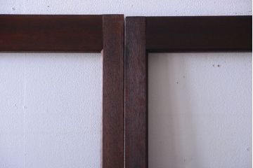 和製アンティーク　ダイヤガラス入り!幅広ガラス戸2枚セット