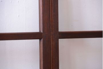 和製アンティーク　ダイヤガラス入り!幅広ガラス戸2枚セット