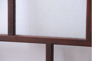 和製アンティーク　ダイヤガラス入り!幅広ガラス戸2枚セット
