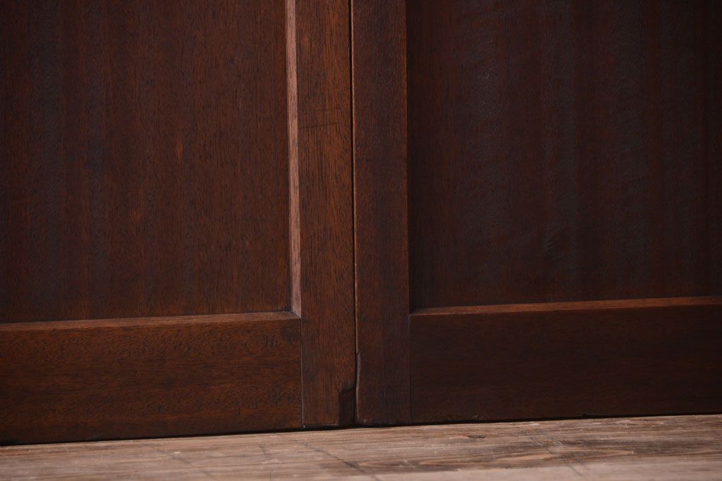 和製アンティーク　ダイヤガラス入り!幅広ガラス戸2枚セット