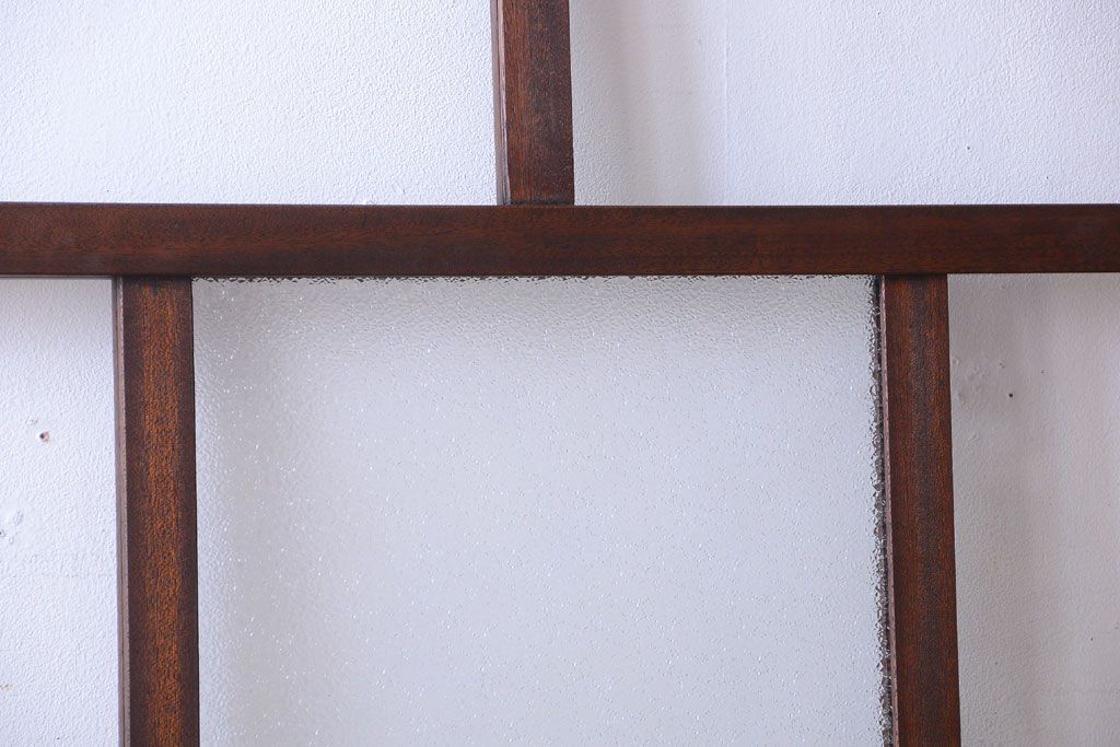 和製アンティーク　ダイヤガラス入り!幅広ガラス戸2枚セット