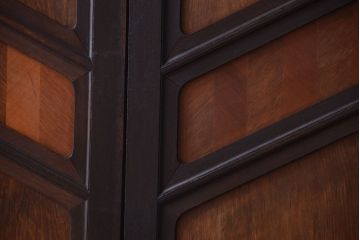 大正ロマン　古い木製の洋風アンティーク板戸2枚セット