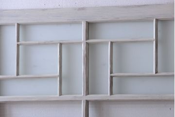 アンティークペイント　モール・ダイヤ・すりガラス入り!ガラス戸4枚セット