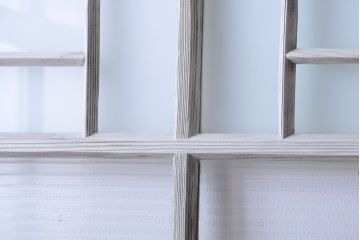 アンティークペイント　モール・ダイヤ・すりガラス入り!ガラス戸4枚セット