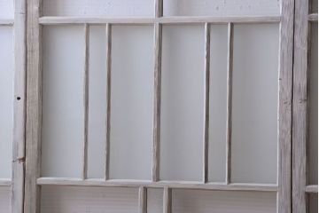 アンティークペイント　モール・ダイヤ・すりガラス入り!ガラス戸4枚セット