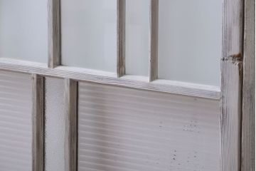 アンティークペイント　モール・ダイヤ・すりガラス入り!ガラス戸4枚セット