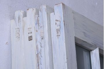 アンティークペイント　モール・ダイヤ・すりガラス入り!ガラス戸4枚セット