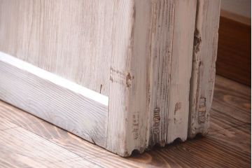 アンティークペイント　モール・ダイヤ・すりガラス入り!ガラス戸4枚セット