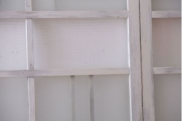 アンティークペイント　モール・ダイヤ・すりガラス入り!ガラス戸4枚セット