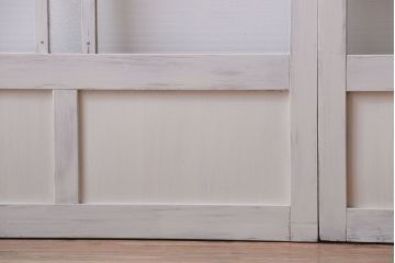 アンティークペイント　モール・ダイヤ・すりガラス入り!ガラス戸4枚セット