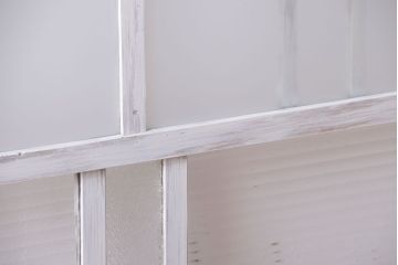 アンティークペイント　モール・ダイヤ・すりガラス入り!ガラス戸4枚セット