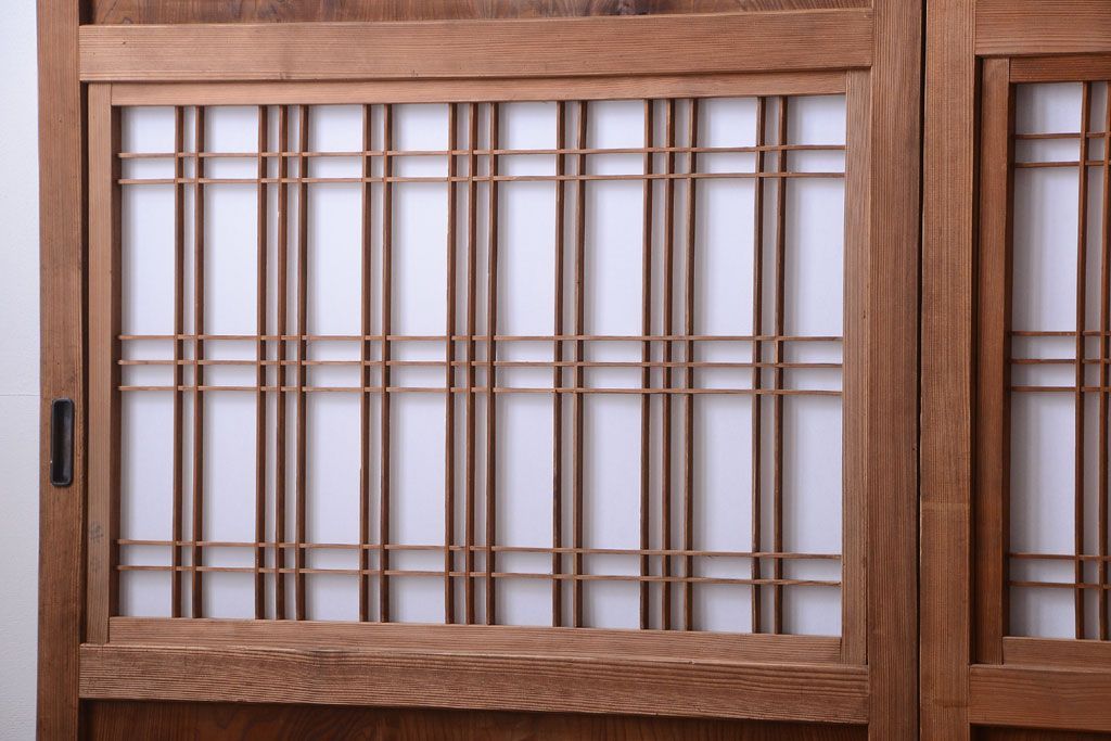 古民具・骨董　明治〜大正　高級品!一枚板の上質な障子帯戸4枚セット
