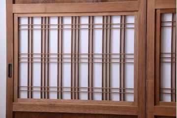 古民具・骨董　明治〜大正　高級品!一枚板の上質な障子帯戸4枚セット