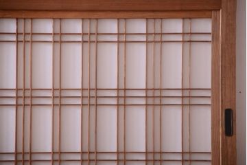 古民具・骨董　明治〜大正　高級品!一枚板の上質な障子帯戸4枚セット