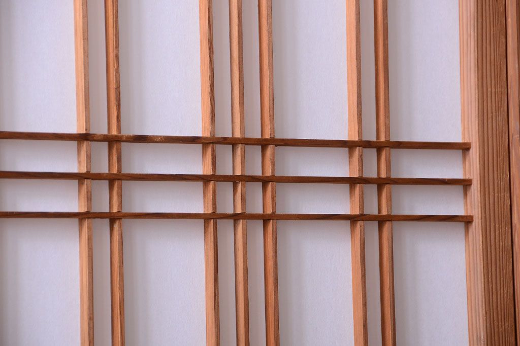 古民具・骨董　明治〜大正　高級品!一枚板の上質な障子帯戸4枚セット