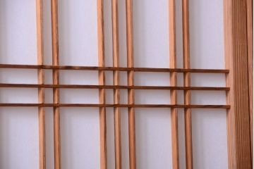 古民具・骨董　明治〜大正　高級品!一枚板の上質な障子帯戸4枚セット