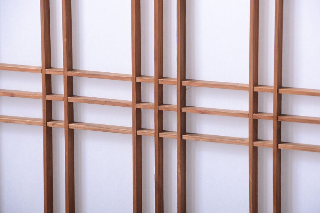 古民具・骨董　明治〜大正　高級品!一枚板の上質な障子帯戸4枚セット