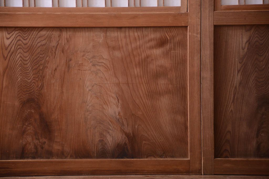 古民具・骨董　明治〜大正　高級品!一枚板の上質な障子帯戸4枚セット