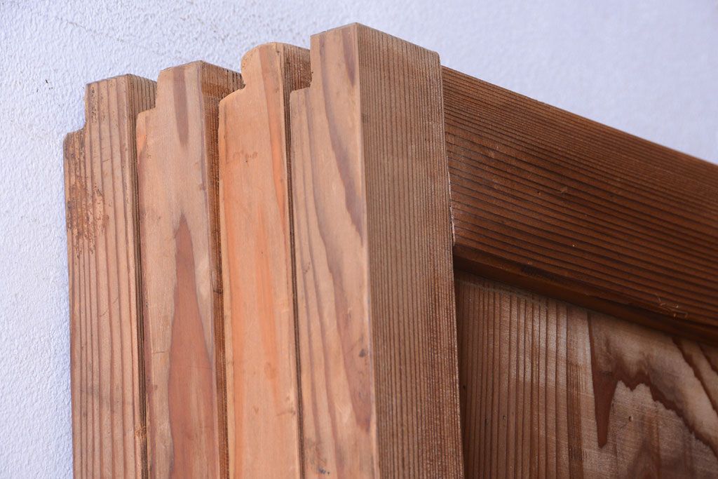 古民具・骨董　明治〜大正　高級品!一枚板の上質な障子帯戸4枚セット