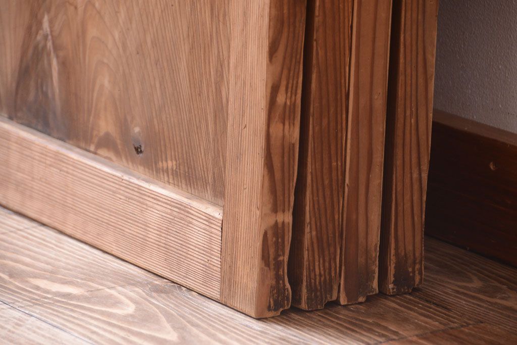 古民具・骨董　明治〜大正　高級品!一枚板の上質な障子帯戸4枚セット