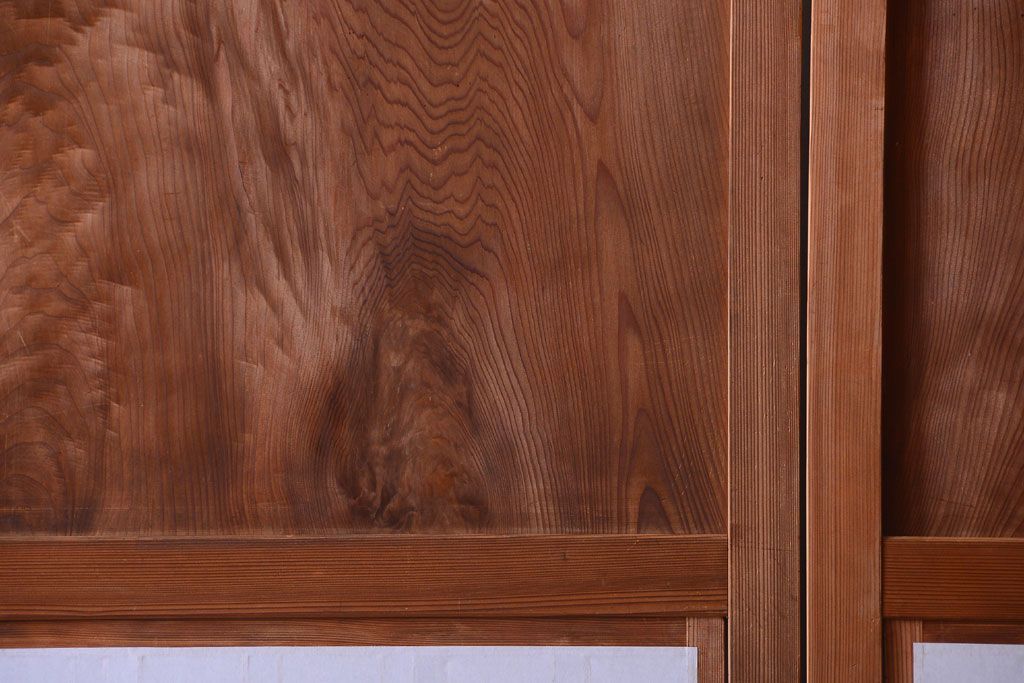 古民具・骨董　明治〜大正　高級品!一枚板の上質な障子帯戸4枚セット