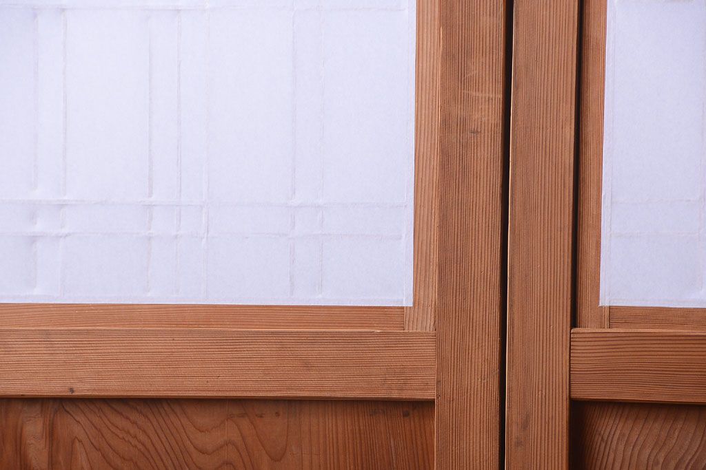 古民具・骨董　明治〜大正　高級品!一枚板の上質な障子帯戸4枚セット