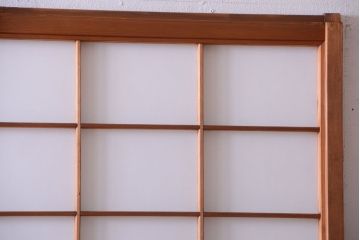 中古　直ガラス障子戸2枚セット(雪見障子戸、引き戸、擦り上げ障子戸、擦上障子戸)(2)
