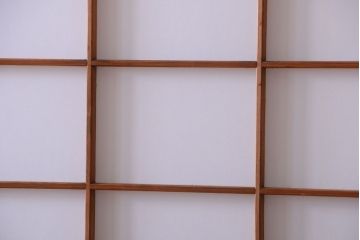 中古　直ガラス障子戸2枚セット(雪見障子戸、引き戸、擦り上げ障子戸、擦上障子戸)(2)