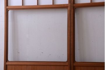 中古　直ガラス障子戸2枚セット(雪見障子戸、引き戸、擦り上げ障子戸、擦上障子戸)(2)
