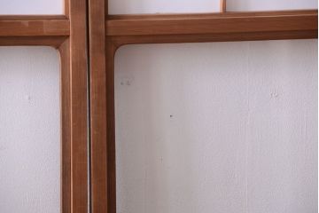 中古　直ガラス障子戸2枚セット(雪見障子戸、引き戸、擦り上げ障子戸、擦上障子戸)(2)